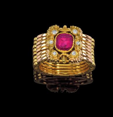 An adjustable ring with an untreated ruby c. 0.50 ct - Gioielli