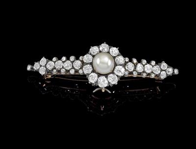 An old-cut diamond brooch, total weight ca. 1,85 ct - Klenoty