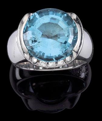 An aquamarine ring ca. 10 ct - Klenoty