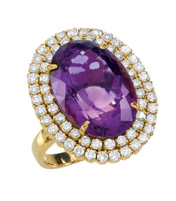 A brilliant and amethyst ring - Klenoty