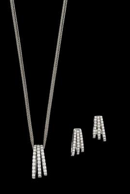 A brilliant lady’s jewellery set, total weight ca. 3 ct - Klenoty