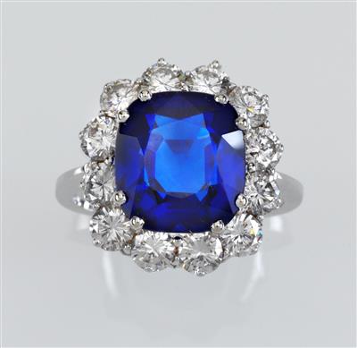 A ring with untreated Burma sapphire ca. 8,20 ct - Klenoty