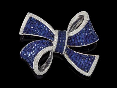 A brilliant and sapphire brooch - Gioielli