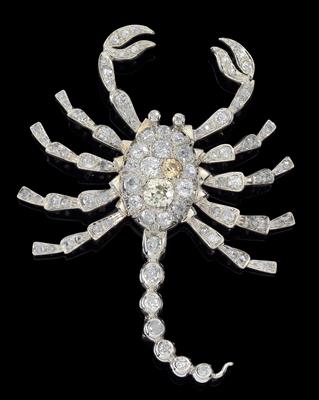 A diamond brooch ‘scorpion’, total weight c. 6 ct - Klenoty