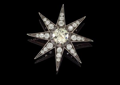 A diamond brooch ‘star’ total weight c. 5.15 ct - Klenoty