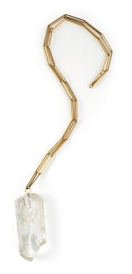 Friedrich Becker rock crystal necklace - Friedrich Becker - gold, stainless steel, kinetics