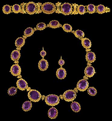 An amethyst jewellery set - Klenoty