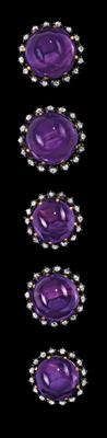 5 diamond and amethyst brooches from an old European aristocratic collection - Klenoty