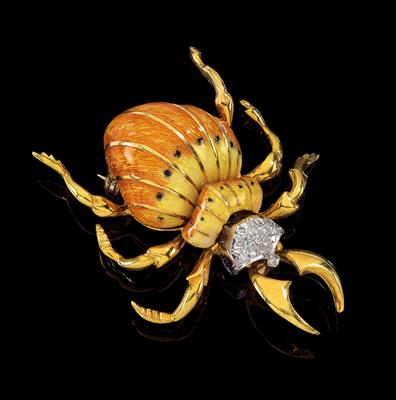 A diamond beetle brooch - Klenoty