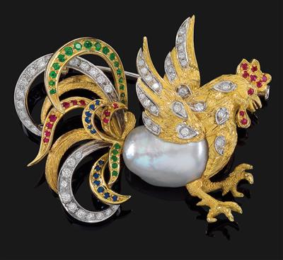 A rooster brooch by Chantecler - Gioielli
