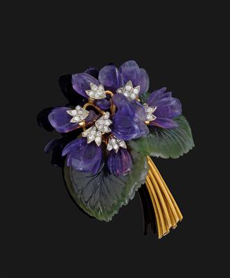 A diamond floral brooch by E. Paltscho - Jewellery