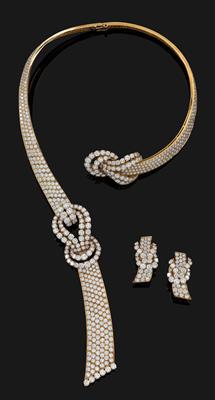 A brilliant jewellery set by M. Gerard total weight c. 58 ct - Gioielli