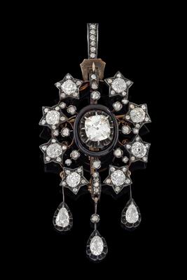 An old-cut diamond pendant, total weight c. 7.40 ct - Gioielli