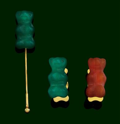 An agate ‘gummy bear’ gentleman’s jewellery set - Klenoty
