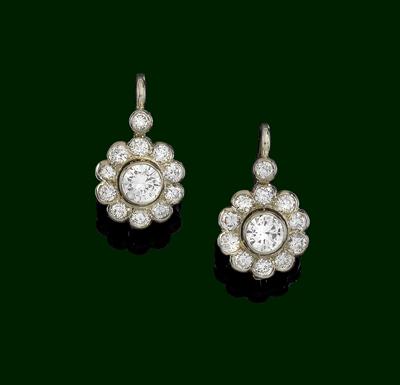 A pair of brilliant earrings, total weight c. 1.33 ct - Jewellery