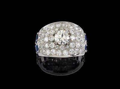 An old-cut brilliant and sapphire ring by Bulgari - Klenoty
