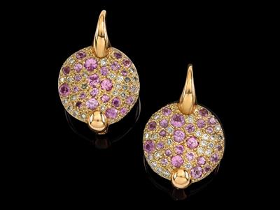 A pair of brilliant and sapphire “Sabbia” earrings by Pomellato - Jewellery