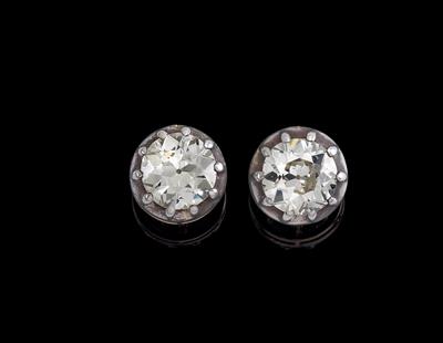 A pair of old-cut brilliant earrings total weight c. 10 ct - Jewellery