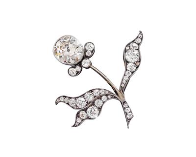 An old-cut diamond brooch cherry total weight c. 6.60 ct - Klenoty