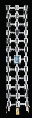 Diamant Aquamarinarmband - Juwelen