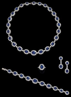 A brilliant and sapphire jewellery set - Klenoty