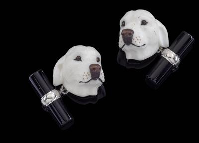A pair of cufflinks by Villa in the shape of labradors - Klenoty
