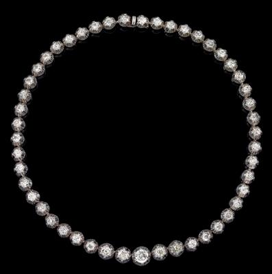 An old-cut diamond necklace, total weight c. 13 ct - Klenoty