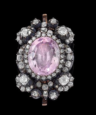 An old-cut diamond and topaz brooch - Klenoty