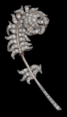 A diamond ‘jabot’ pin feather - Klenoty