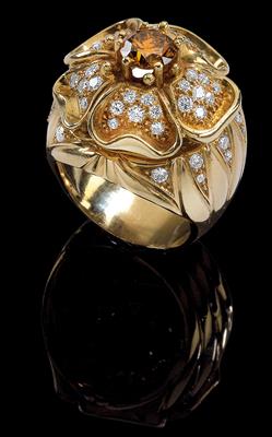 A ring with partly treated brilliants, total weight c. 1.90 ct - Klenoty