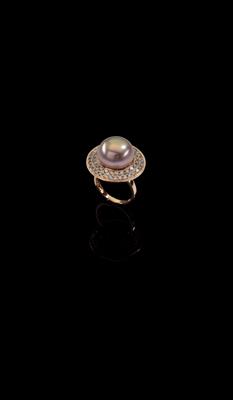 A brilliant and cultured pearl ring - Klenoty