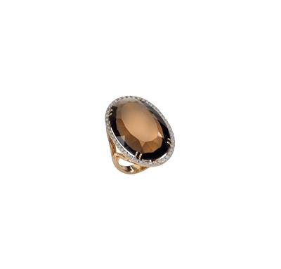 A brilliant and smoky quartz ring - Gioielli