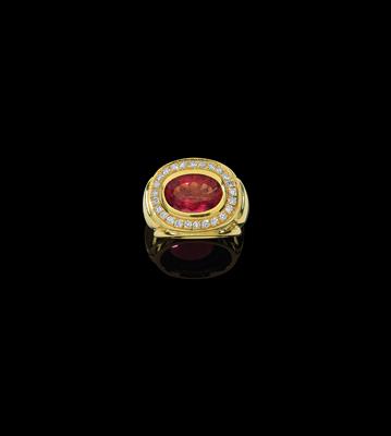 A brilliant and rubellite ring - Gioielli