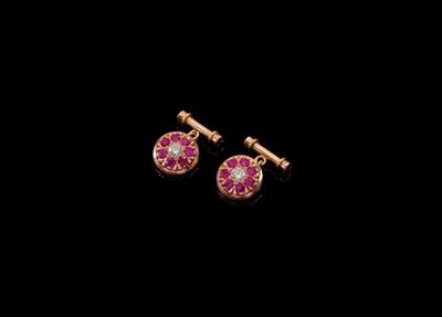 A pair of brilliant and ruby cufflinks - Gioielli