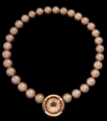 A morganite and cultured freshwater pearl necklace - Klenoty