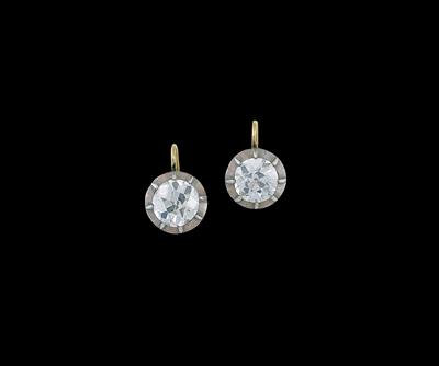 A pair of old-cut brilliant earrings, total weight c. 6 ct - Jewellery