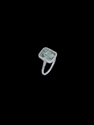 A brilliant and prasiolite ring - Klenoty
