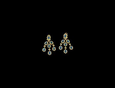 A pair of brilliant and sapphire ear clips - Jewellery