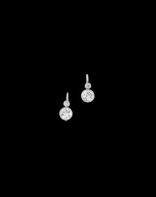 A pair of brilliant earrings, total weight c. 3.20 ct - Jewellery