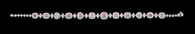 A fancy pinkish brown diamond bracelet, total weight c. 3 ct - Klenoty