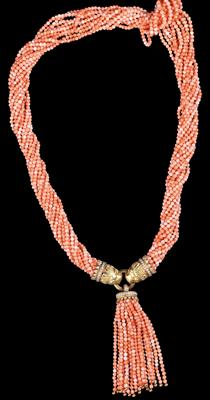 A brilliant and coral ‘lions’ necklace - Klenoty