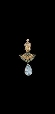 A Brilliant and Aquamarine Pendant - Jewellery