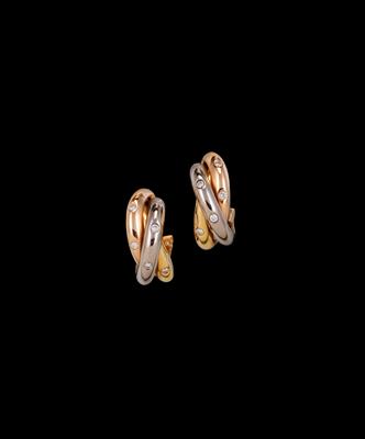 A Pair of Brilliant ‘Trinity’ Ear Clips by Cartier - Klenoty