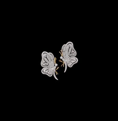 A Pair of Brilliant Butterfly Ear Clips by Chantecler, Total Weight c. 4 ct - Klenoty