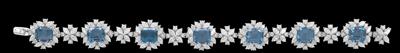 A Diamond and Aquamarine Bracelet - Klenoty
