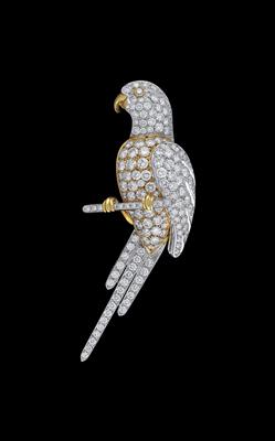 A Brilliant Parrot Brooch, Total Weight c. 8 ct - Jewellery
