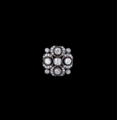 Diamantbrosche zus. ca. 3 ct - Juwelen
