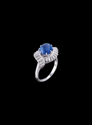 A Diamond Ring with Untreated Burmese Sapphire c. 5.50 ct - Klenoty