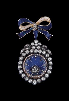 A Demi-Pearl and Old-Cut Diamond Pendant - Jewellery
