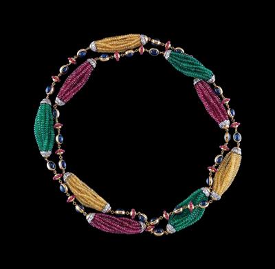 A Brilliant and Coloured Stone Necklace by Moroni - Klenoty